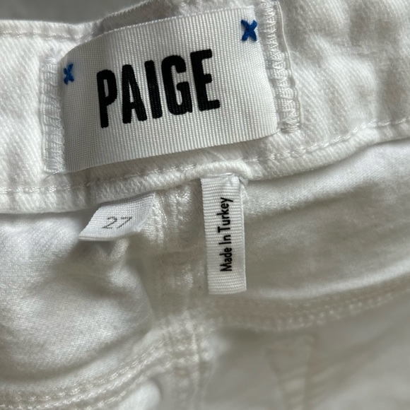 Paige White Leenah Ankle Button Fly Cotton Stretch High Rise Denim Jeans size 27 - Picture 7 of 14